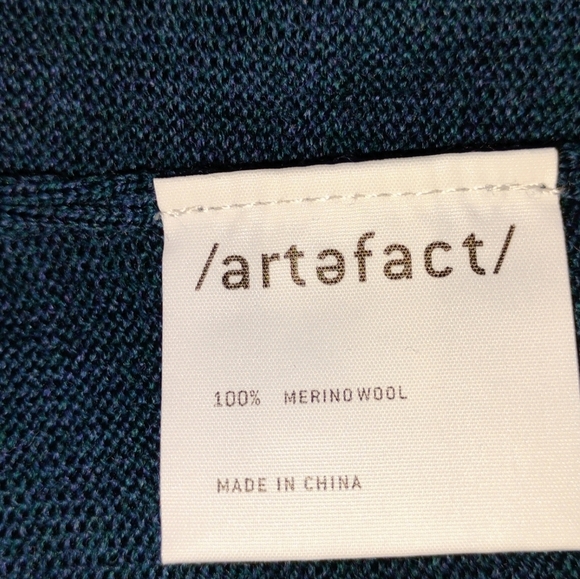 NEW Artefact teal pullover, size 2XL, 100% merino wool, mock neck zip - Picture 4 of 4